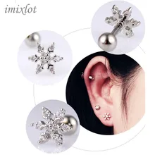 1 шт., хирургическое кольцо из нержавеющей стали 316, цветок, циркон, цветы, губы, пирсинг, Козелок Уха, пирсинг, ювелирные изделия для тела