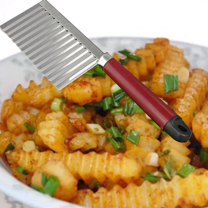 Quevina400pcs Vegetable Cutter Stainless Steel Potato Wavy Edged Knife Fruit Peeler Cooking Tools | Дом и сад