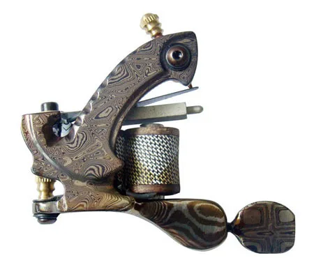 Damascus Steel handmade Tattoo Machines gun supply kit rotary for tattoos and Shader &Liner Free ...