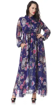 

2016 spring new women chiffon dress European and American big yards pocket collar long-sleeved dress L--6XL free shipping