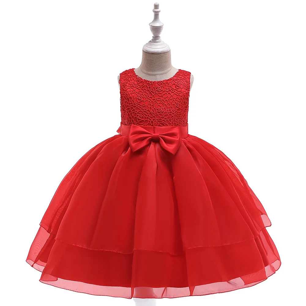 flower girl gown red