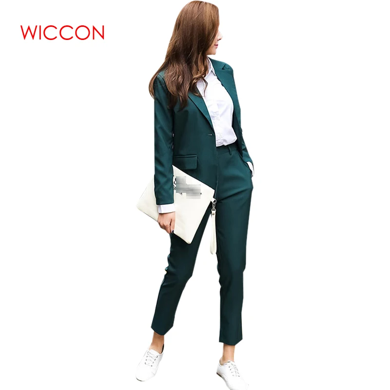 New Spring Autumn Business Women 2 Piece Interview Suit Set Uniform Long-sleeved Blazer And Pants Office Lady Elegant Pant Suits New Spring Autumn Business Women 2 Piece Interview Suit Set Uniform Long-sleeved Blazer And Pants Office Lady Elegant Pant Suits