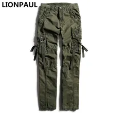 LIONPAUL Продвижение Бросился тактические брюки для мужчин хлопок военная Униформа карго город весенние боевые повседневные солдат Поезд Брюки с карманами