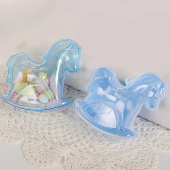 

12pcs/lot Creative Horse Design Plastic Candy Boxes Wedding Favor Boxes Supplies Baby Shower Favors Birthday Party Decoration