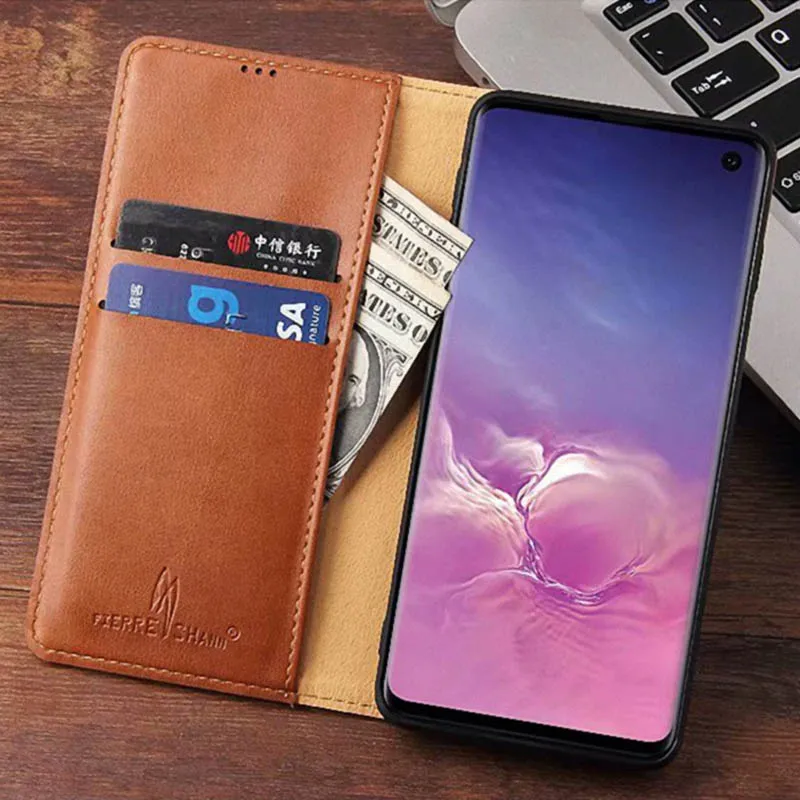 Магнитный кожаный чехол кошелек для Samsung Galaxy S10 Plus роскошный флип держатель карт