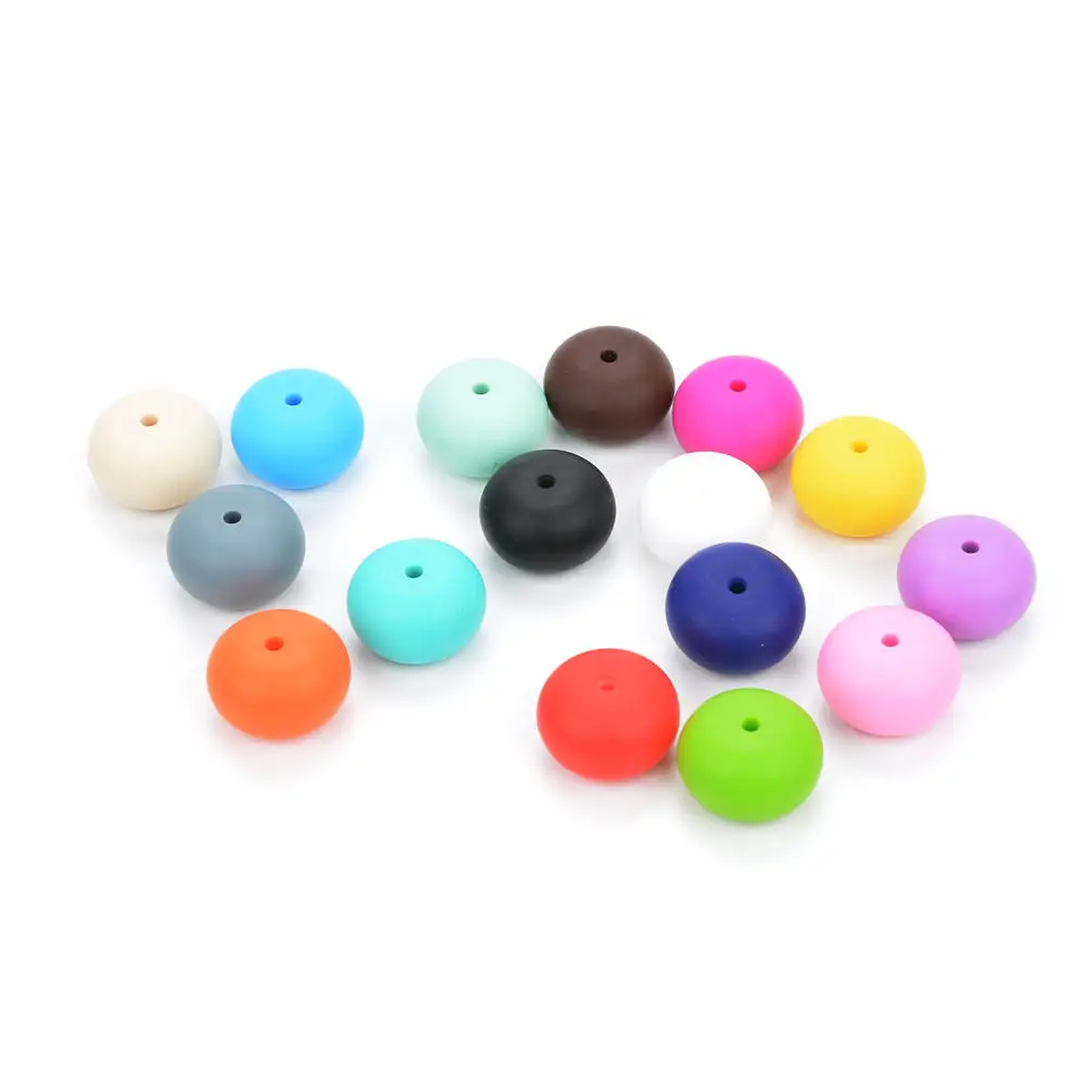 LOFCA 15 개 주판 실리콘 Teether 비즈 젖니 보석 젖꼭지 구강 케어 펜던트 목걸이 팔찌 장난감 BPA 무료 간호