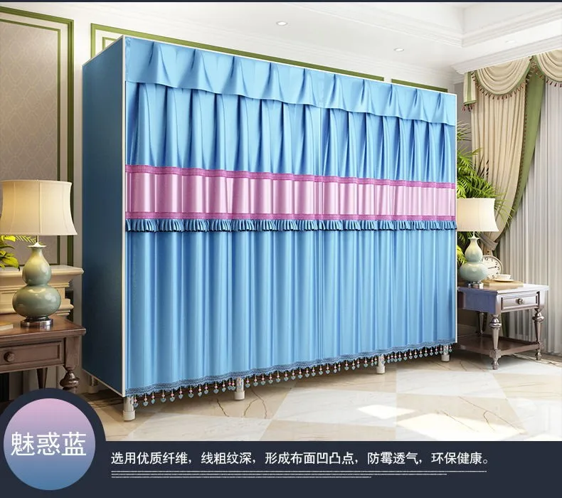 Тканевый шкаф новый простой современный тканевый большой стальной каркас полностью закрытый сборочный домашний шкаф для хранения спальни