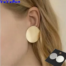 1 пара Новое поступление 2,5 см круглый листовой диск серьги-гвоздики ASOS; золотистый, серебристый, металлический тонкий круг геометрические серьги, украшения, подарок