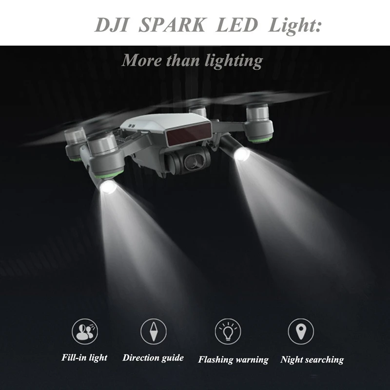 Подходит для Dji Mavic Pro-Spark светодиодный светильник аксессуары с регулируемым углом наклона маленькая вспышка светильник дистанционного Яркость ночное F светильник ing Accesso