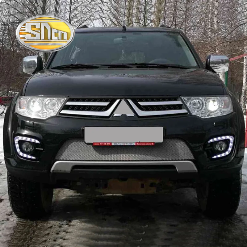 For Mitsubishi Pajero Sport Montero Sport 2013 Daytime Running Lights Fog Lamp Cover 12V ABS LED DRL Car Styling