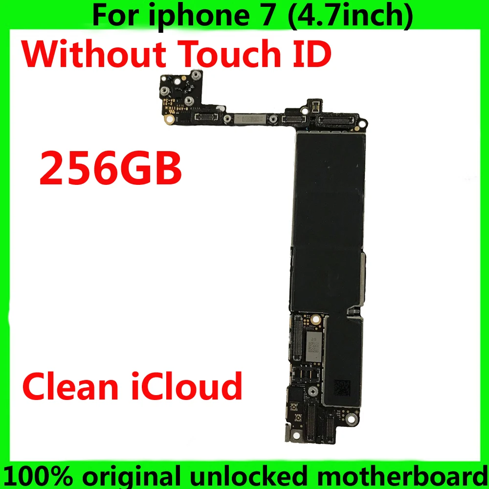 256gb For iphone 7 Original unlocked mainboard with IOS system Clean iCloud for motherboard without touch ID 100% test | Мобильные