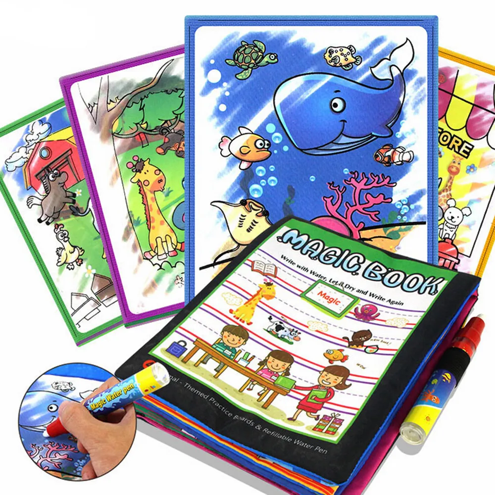 

CHAMSGEND 2018 HOT NEW Baby Kids Story Cloth Book Magic Doodling Water Drawing Mats Aug2