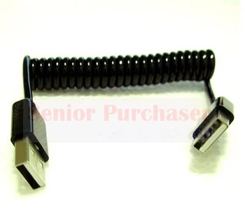 

Retail+Wholesale NEW USB 2.0 type A Male to male extension curl spring unique computer draftability short cable cord