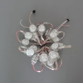 

200pcs 20pcs/lot SM16703 D30E 5050 RGB SMD 3 LEDS 30mm Pixel LED Module Light IP65 RGB led pixel RGB lamp transparent coverDC12V