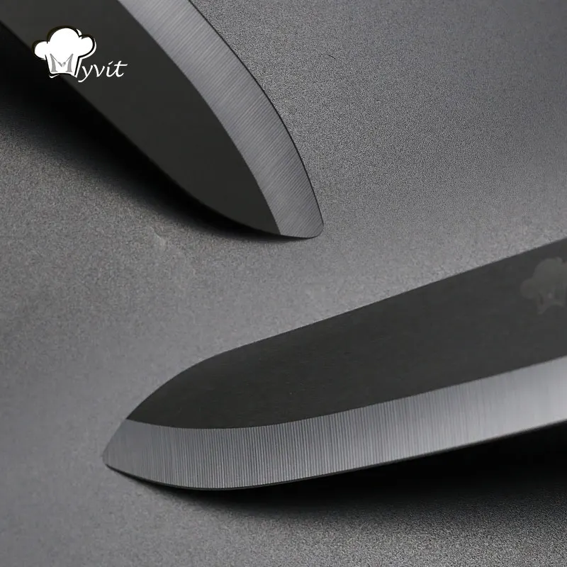 Kitchen Ceramic Knives 3 4 5 6 inch Chef Black Zirconia Ceramic Blade Single Knife 4 Colors Handle Japanese Cooking Tools