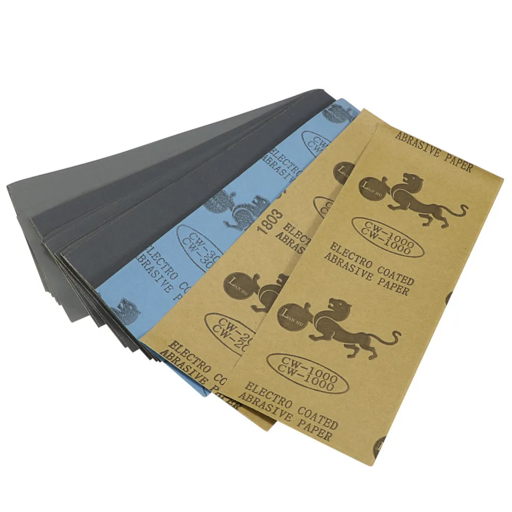 28PCS Wet/Dry Sand Paper 120 to 3000 Grit Waterproof Sandpaper Grind Paper Sheets Polishing Granularity Wood Emery Abrasive Tool