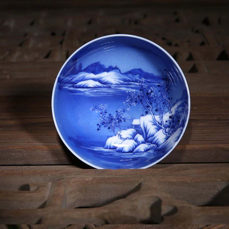 Цзиндэчжэнь синий и белый фарфор Бутик коллекция пейзаж чайный набор кунг-фу керамический гайвань чайник чайная чашка чаша