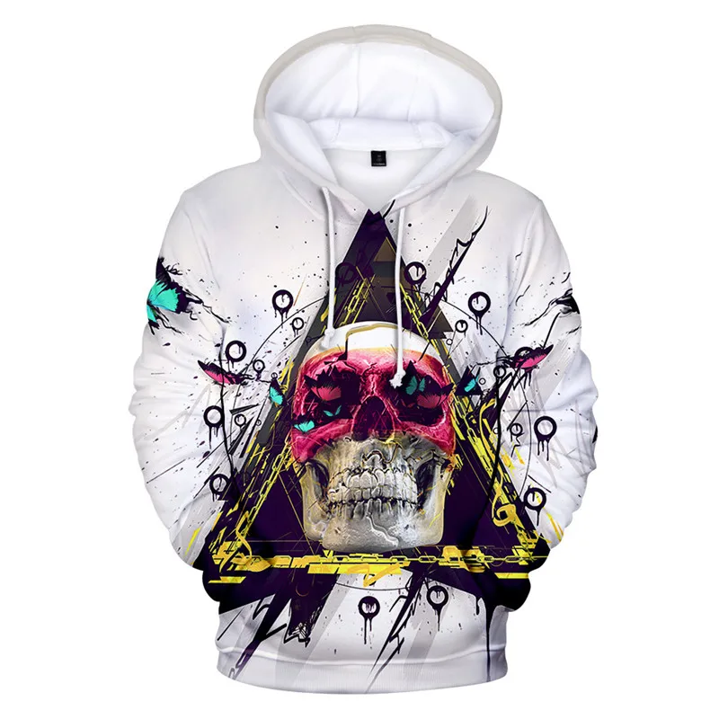 

2019 new Skull headr Men Hoodies 3D Printed Funny Hip hop Hoodies Novelty Streetwear Hooded Autumn Jackets Mlae Dropshopping