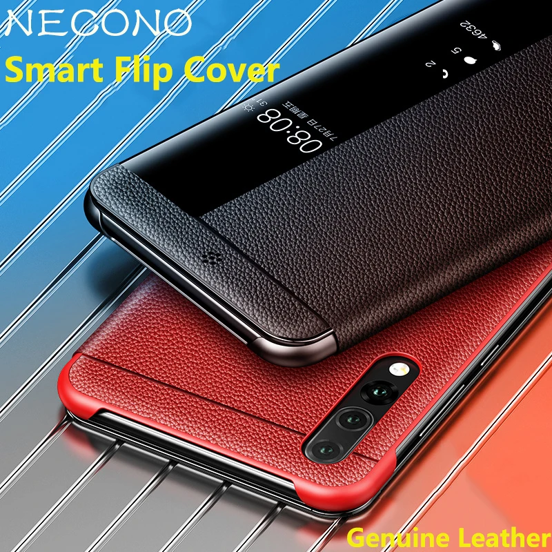 

Huawei P20 Genuine Leather Case,NECONO Sports car style Genuine Leather smart Flip Case For Huawei P20Pro P10 Plus Luxury Cover