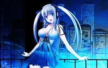 dragon sexy girl blue eyes dress headphones original twintails Home Decoration Canvas Poster