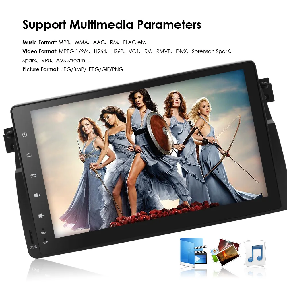 Excellent Android 9.0 Navigation GPS 9 Inch Full Touch Multimedia Car radio forB MW 3 Series E46 / M3 1998-2006 with BT / RDS 3G 4G 20