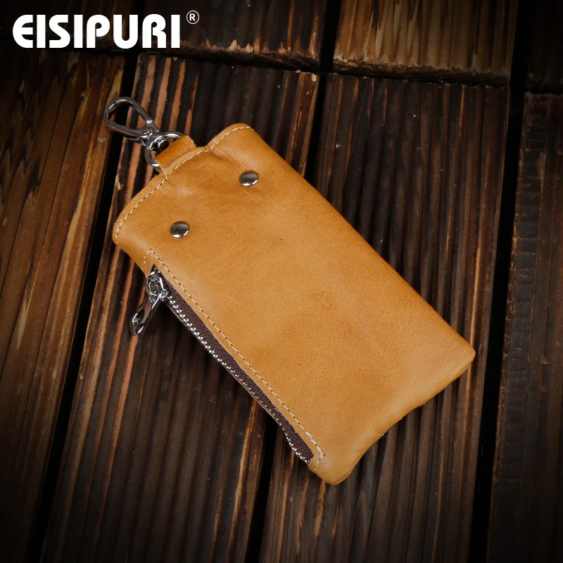 Mens Genuine Crazy Horse Leather Cowhide Car Key Case Holder Cover Chains Rings Mens Genuine Crazy Horse Leather Cowhide Car Key Case Holder Cover Chains Rings
