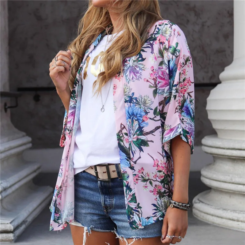 Gladiolus Summer Shirt Women Half Sleeve Floral Print Loose Kimono Cardigan Blouse Womens Tops And Blouses Blusas Mujer De Moda (20)