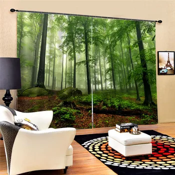 

Living Room Forest Digital Print 3D Blackout Curtains Watercolor for Bedroom Decor Window Treatment Polyester Decoration Oct29