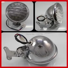 VEHTRKACNTOL серебристый Ретро Классический 12 В 3 Вт Led мотоцикл Atv Передняя передняя лампа для Harley чоппер круиз