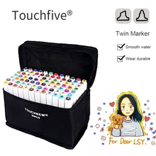 Touchfive 30/40/60/80 Color Markers Sketch Set For Manga Design Double Head Brush Pen For School Art Supplies