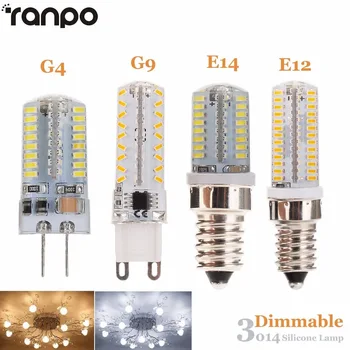 

Dimmable E12 E14 LED Bulb Corn Light 5W 7W 10W G9 G4 Silicone Lamp 3014 SMD AC 110V 220V Chandelier Replace The Halogen Lamps