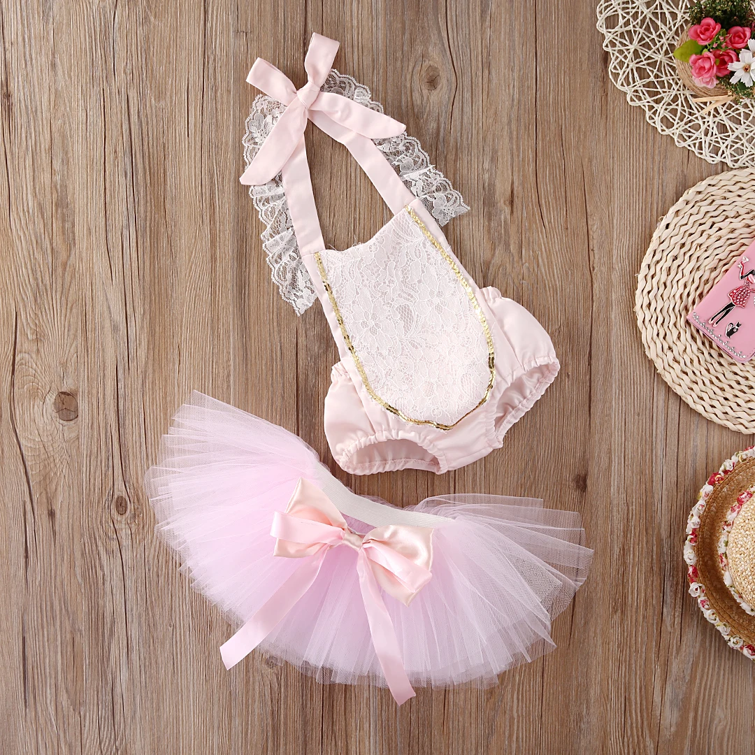 

Christmas Baby Girl Lace Romper Tutu Tulle Skirts Fancy Outfits Set Costume 0-2T