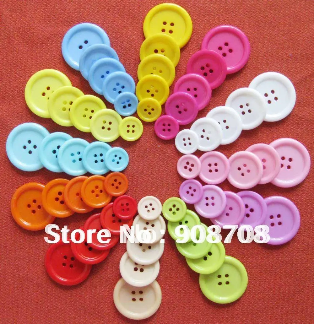 H0146 пластиковые кнопки 180 шт. смешанный цвет 15 мм 20 мм 23 мм 25 мм 30 мм DIY Швейные craft кнопка