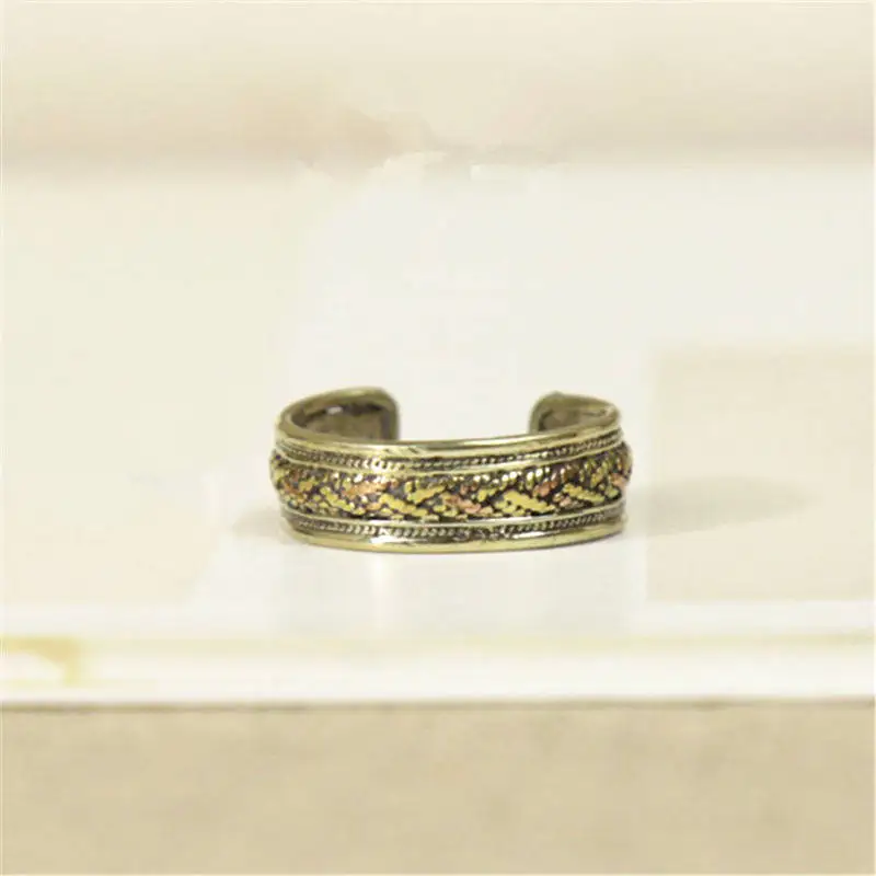 R212 India Nepal Rose Brass Vintage Rings for Girls Open Ring