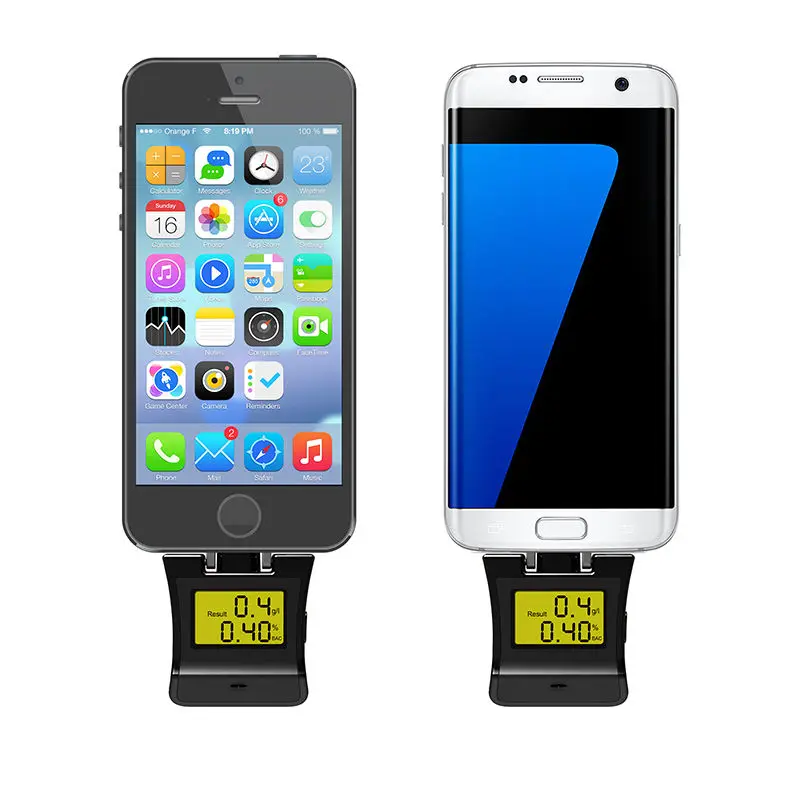 

2 In 1 Portable Digital Breathalyzer Alcohol Tester Mini Alcohol Breathalyzer Professional Alcohol Detection Device for Phone