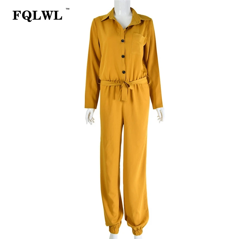 FQLWL, уличная одежда, бандажный Летний комбинезон, женский комбинезон с длинным рукавом, ремни, зеленый, желтый, женские сексуальные комбинезоны, женский комбинезон