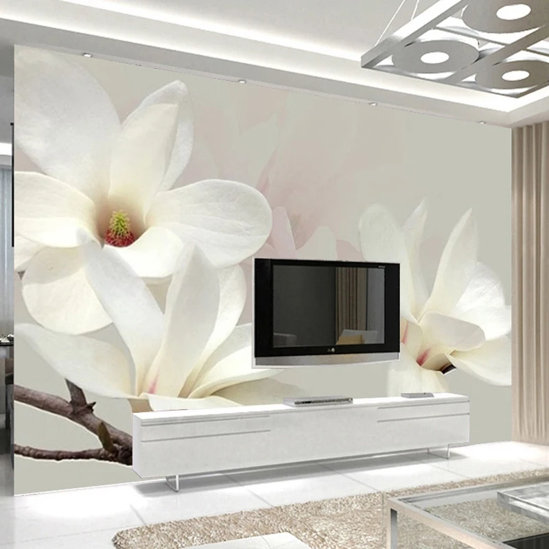 

beibehang Modern Simple Fashion Lily Flower Large Wall Painting Custom Any Size 3D Wall Mural Wallpaper Background Decor Photo