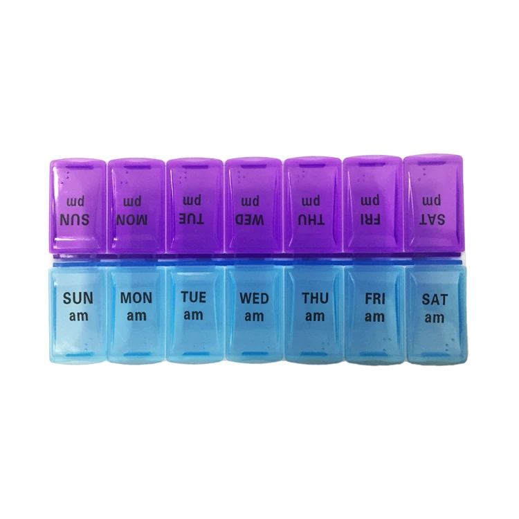 First aid 7 days pill box 14 compartment Weekly Plastic Pill Boxbox