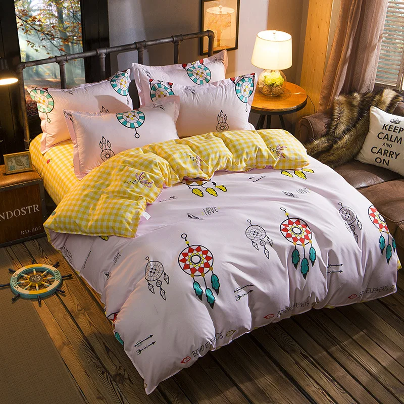 

AB Sides 100% Polyester Duvet Cover Rudder Print Bedding Cover For Adults Double Bed Home Textile XF639-16 (No Pillowcase)