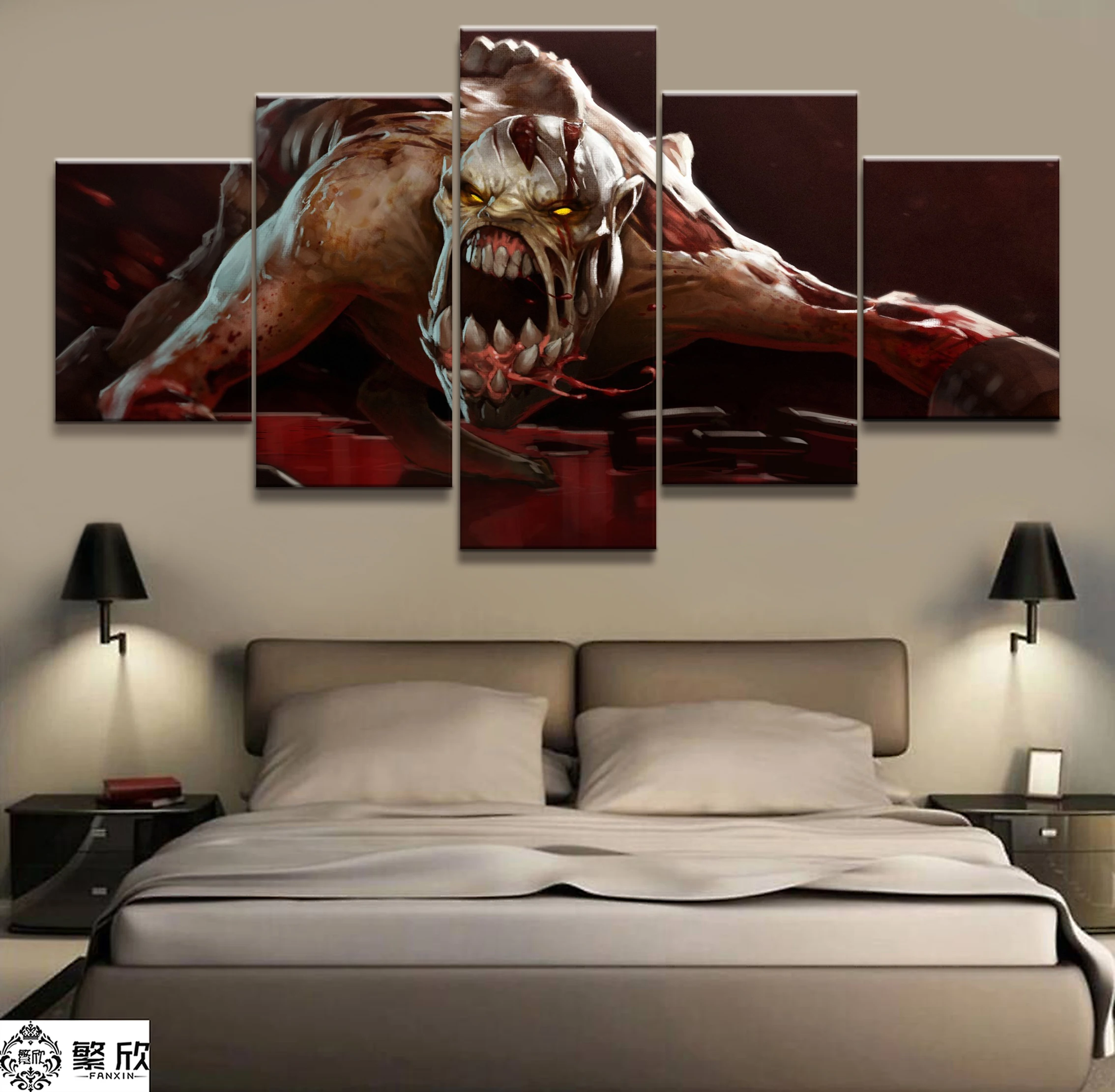 Wall Art Game Poster 5 Pieces DOTA 2 Poster Printed Canvas Painting Pictures Modern Painting On Can