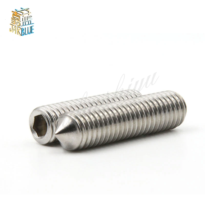 

50Pcs M4 Stainless Steel Allen Head Hex Socket Grub Screw Bolts Nuts Fasteners with Cone Point Screws M4 x6mm/8mm/10mm/12mm/16mm