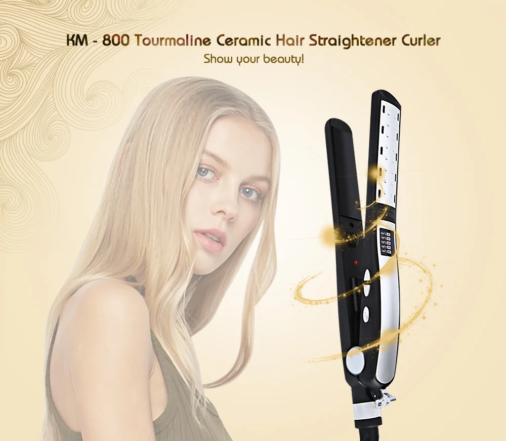 

Kemei 800 40W Professional Hair Straightener LCD Temperature Display AC110-230V Flat Iron Straightening Irons Styling Tools