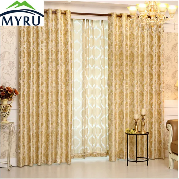 

MYRU European Romantic jacquard curtain Gloden Royal Luxury Curtains for Bedroom living room