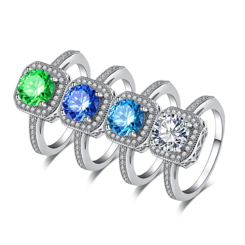 

Luxury 4 Colors AAA+ Zircon Rings for Women Engagement/Party/Wedding Jewelry 2019 New Arrival