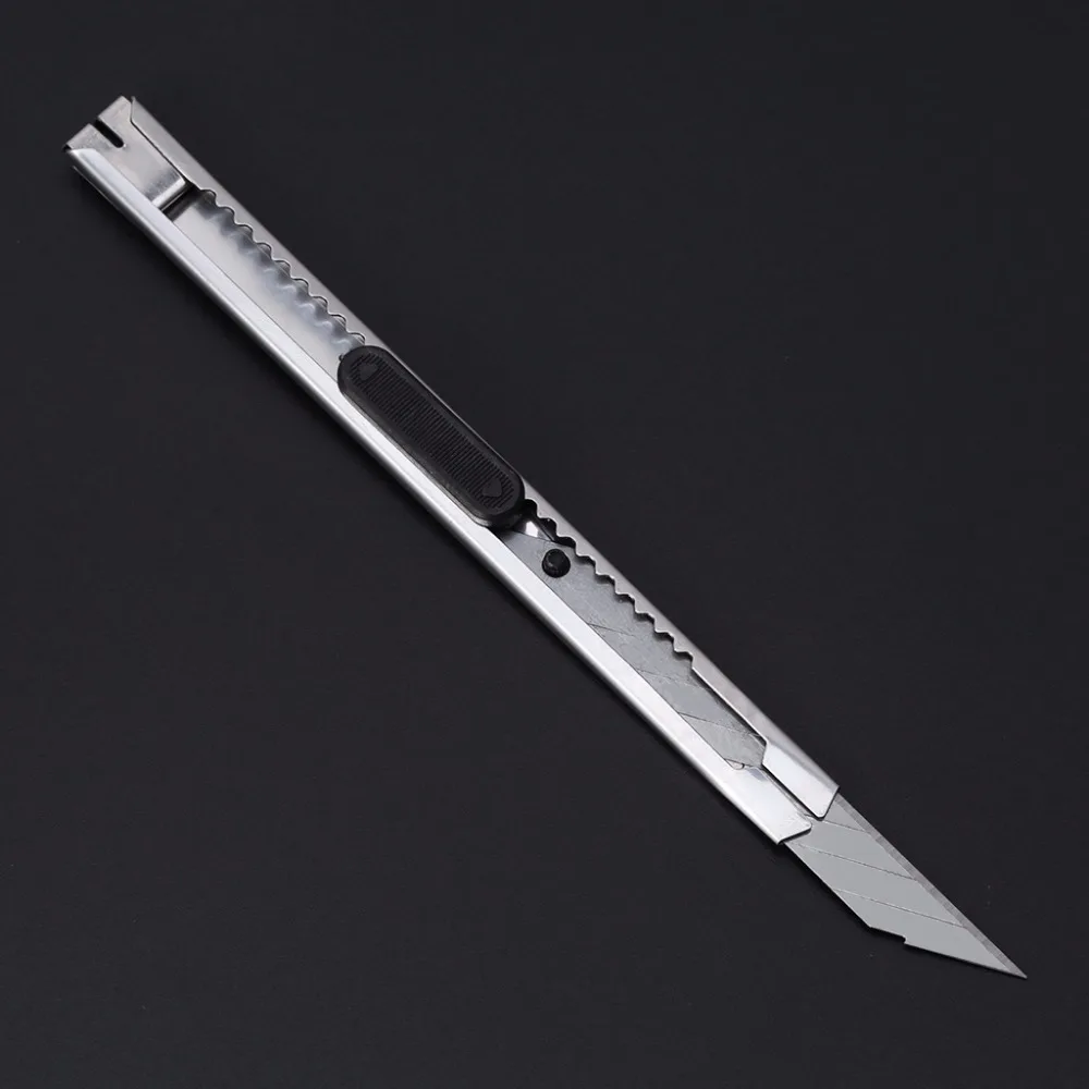 

Mini 30 Degree Blade Tip Razor Utility Knife Stainless Steel Retractable Cutter Paper Cutting Tool School Office Supplies