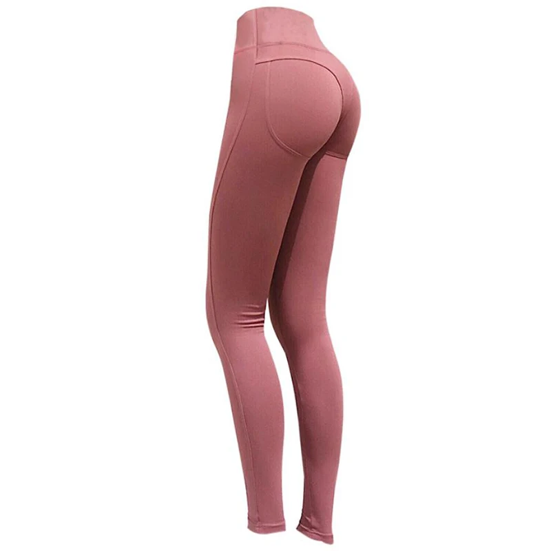 

Peach skinny high elastic solid color bodybuilding pants high waist quick-drying sweatpants trousers yoga leggings free shipping