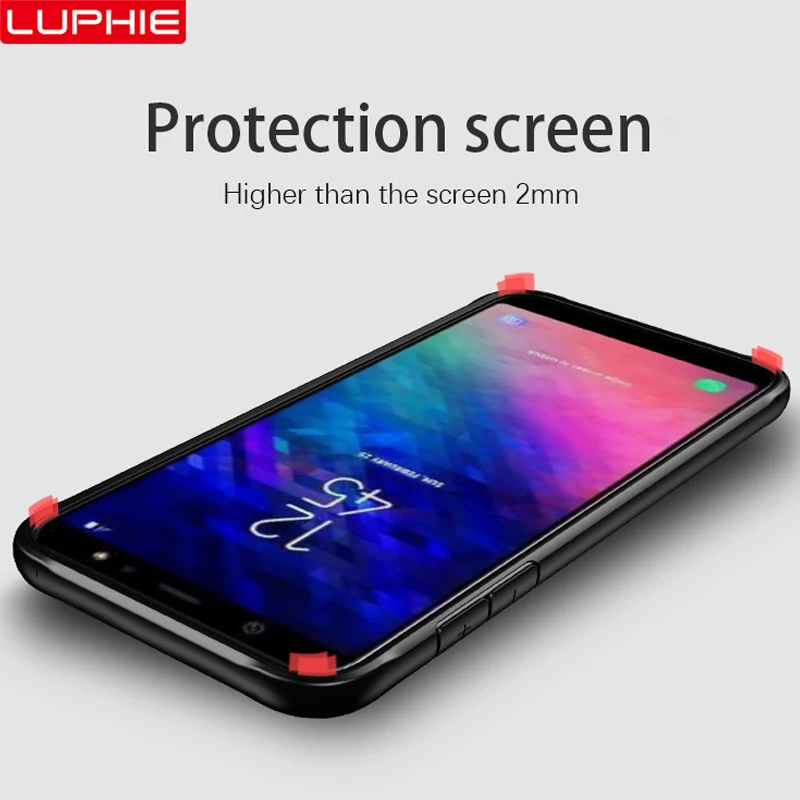 LUPHIE Shockproof Case For Samsung Galaxy S10 S9 S8 Plus Note 8 9 Transparent Case Cover For Samsung A8 A6 Plus 2018 Armor Case