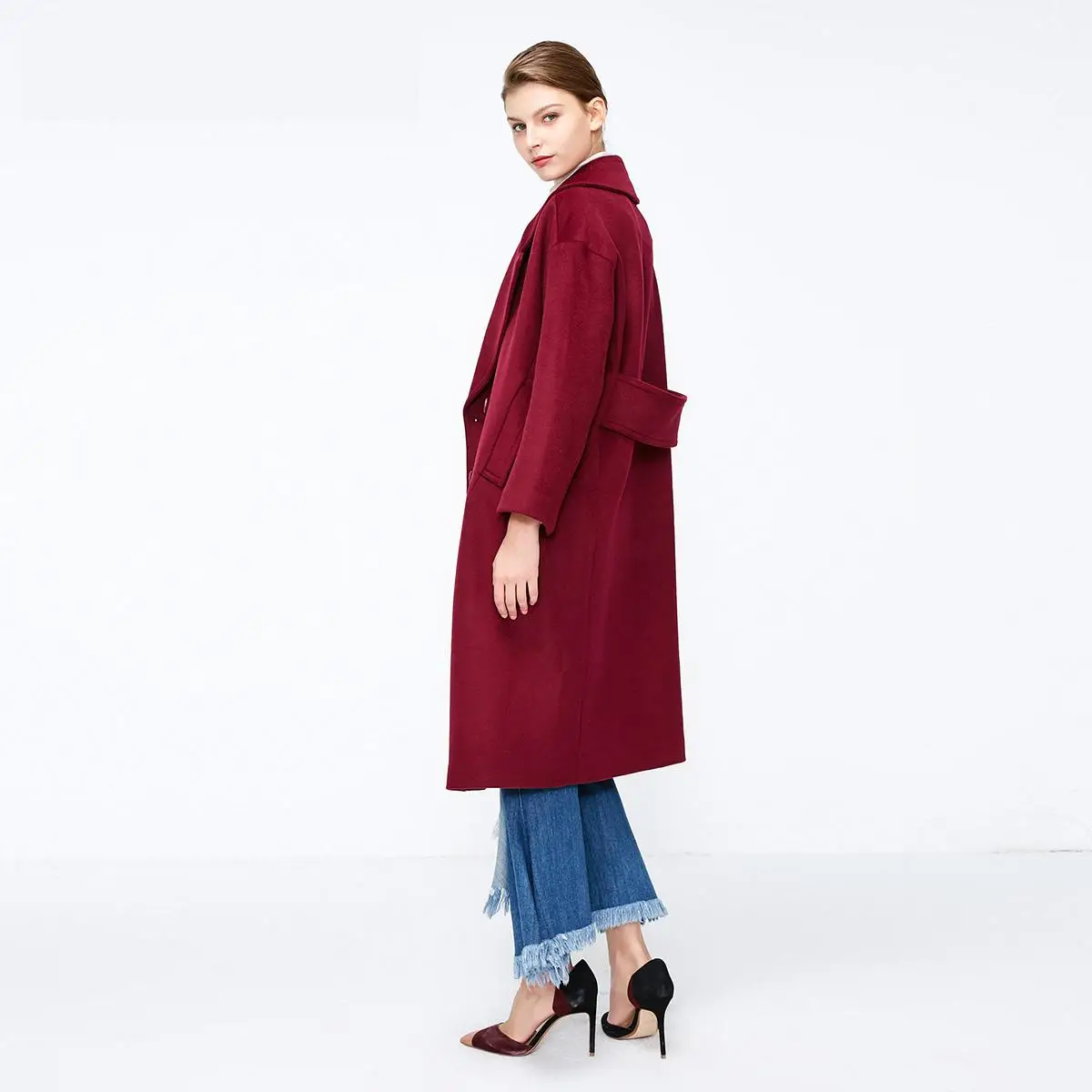 

2019 Fashion Style New Winter Flip-collar Shoulder Down Mid-length Wool Overcoat Female | 318427525 Winter Coat Only 1pcs Size M