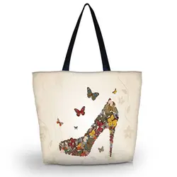 Красивая бабочка женская обувь Обувь для девочек молния Мягкий плечо хозяйственная сумка большой Ёмкость школы Сумочка Дамская сумка