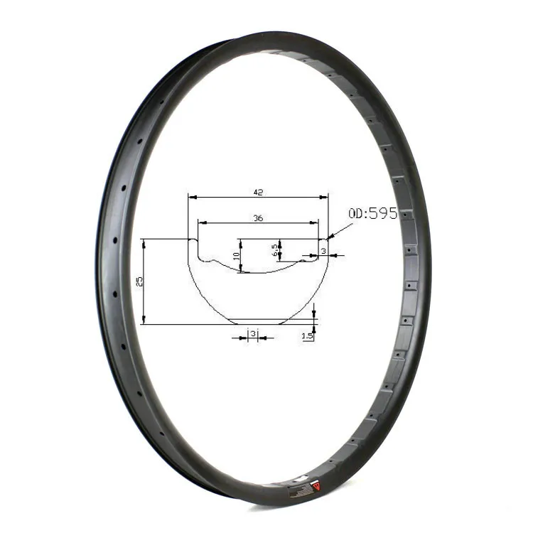 Hookless 27.5er snow fat bike rim full carbon fiber mountain bike rim